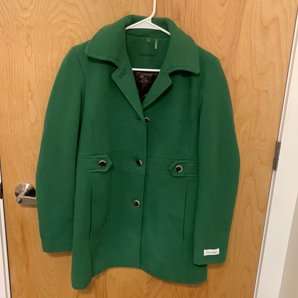 Green Calvin Klein Coat Size 2